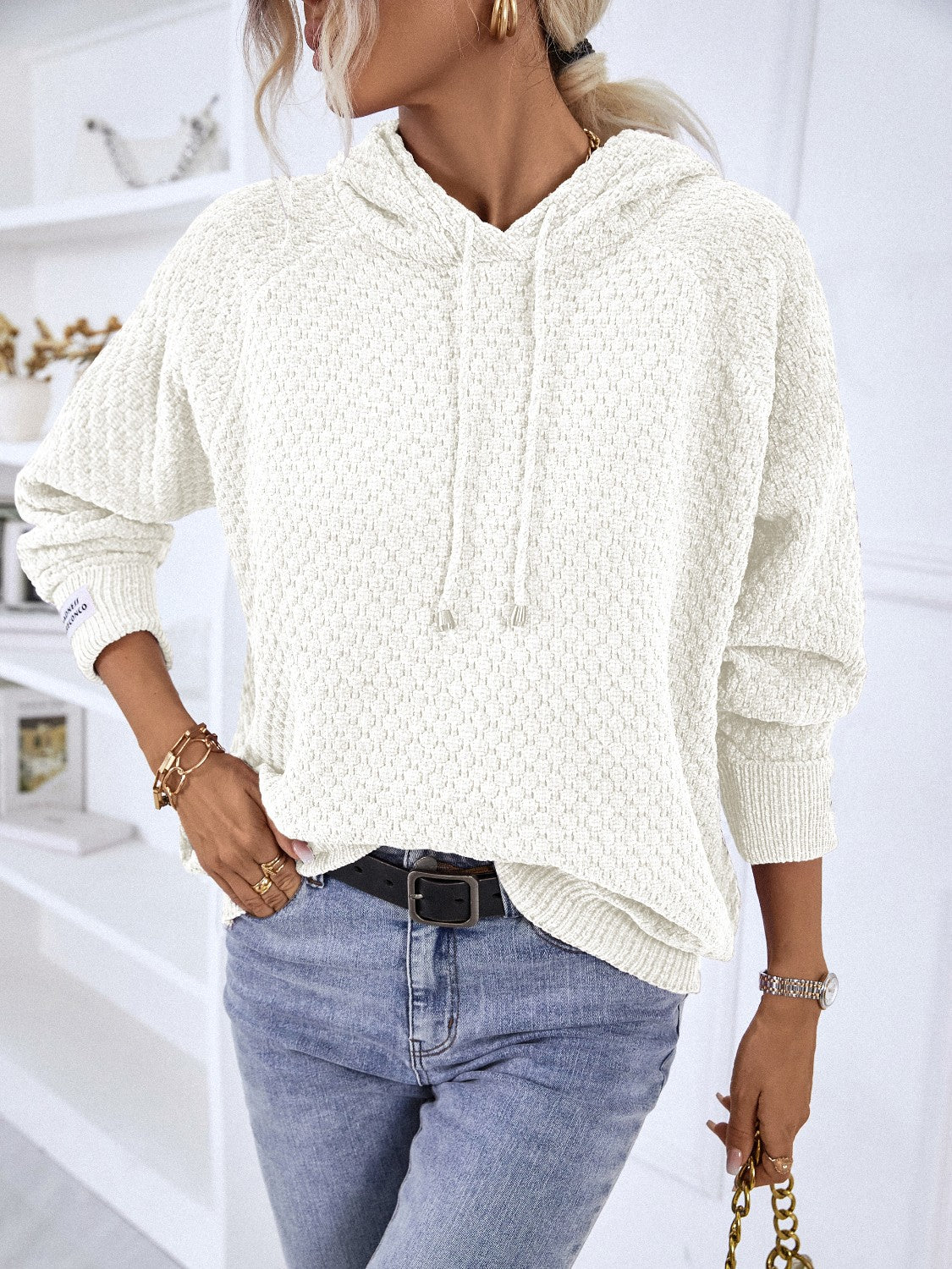 Texture Hooded Sweater