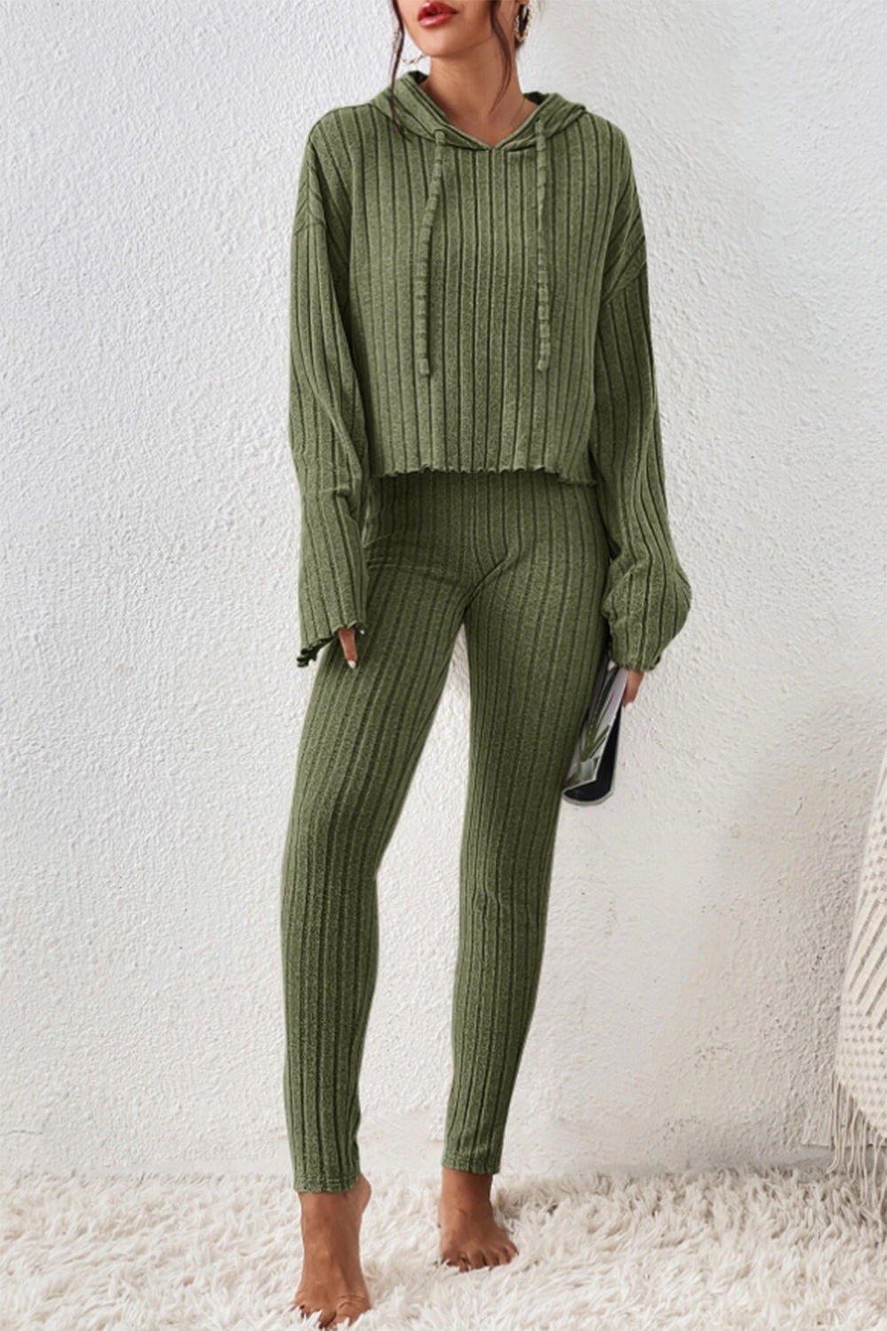 Lettuce Hooded Top & Pants Set