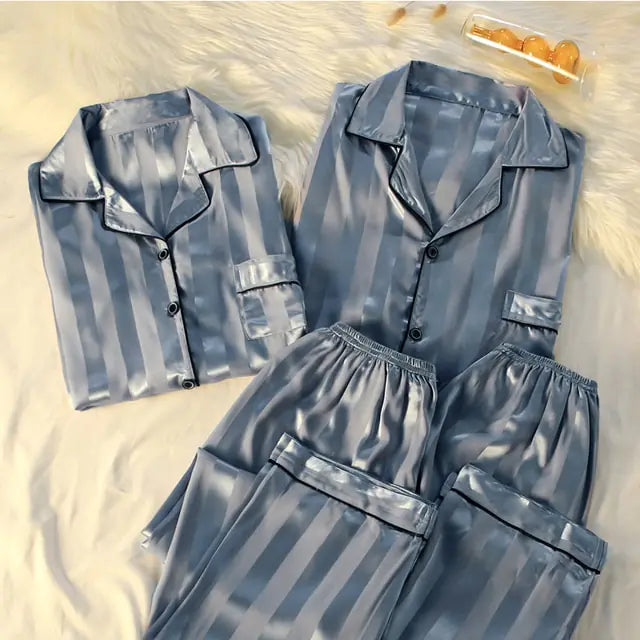 Couple's Silk Pajamas Set
