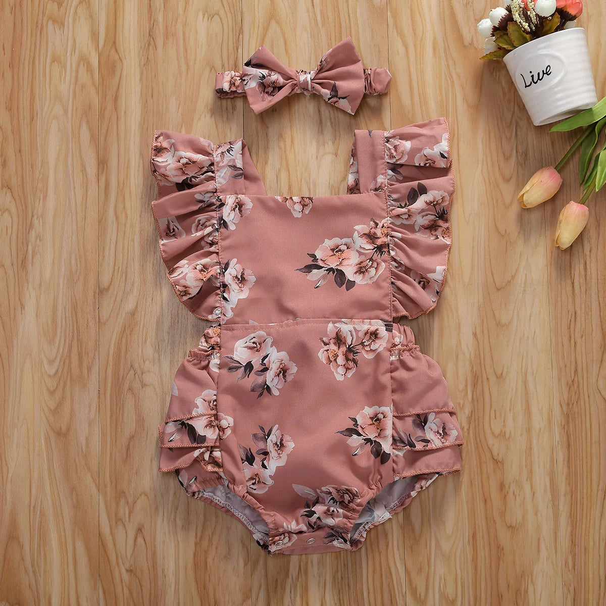 Floral Jumpsuit & Headband
