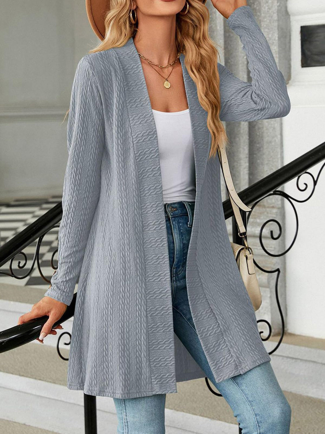 Long Open Sleeve Cardigan