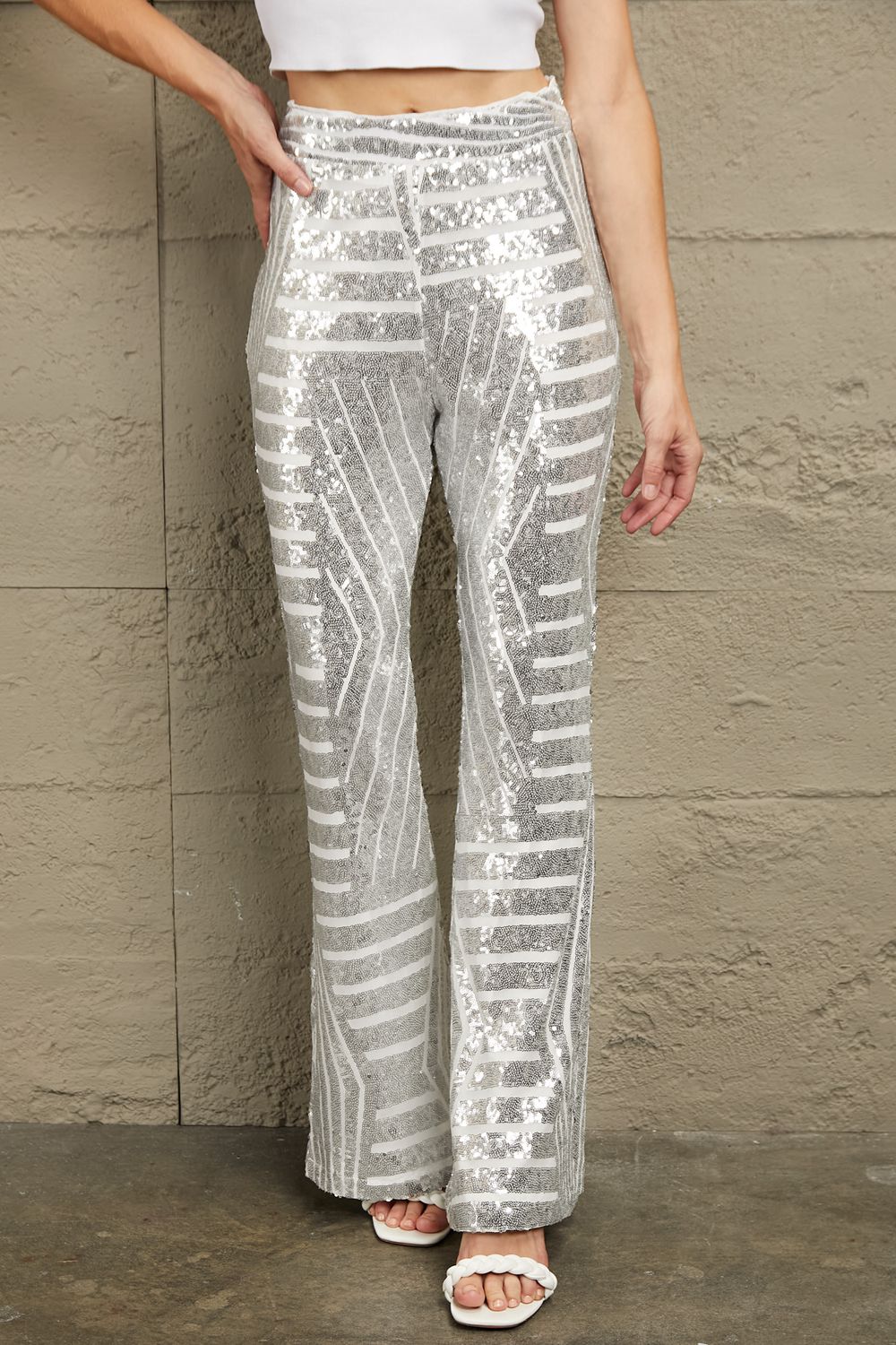 Sequin Flared Pants