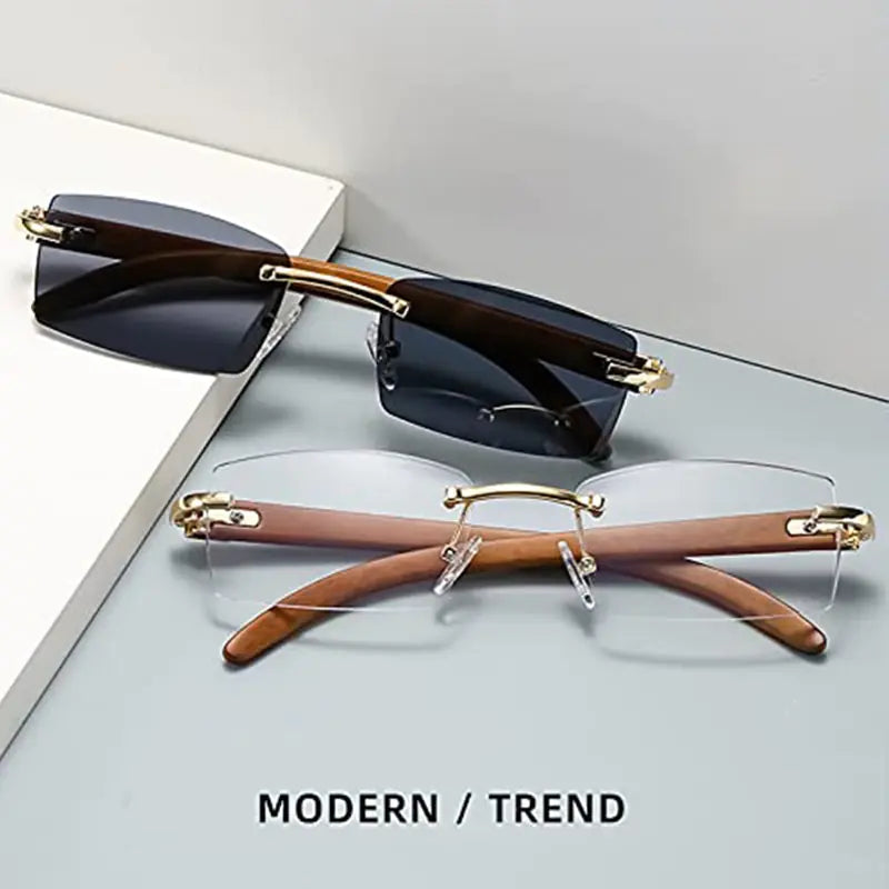 Rectangle Rimless Sunglasses