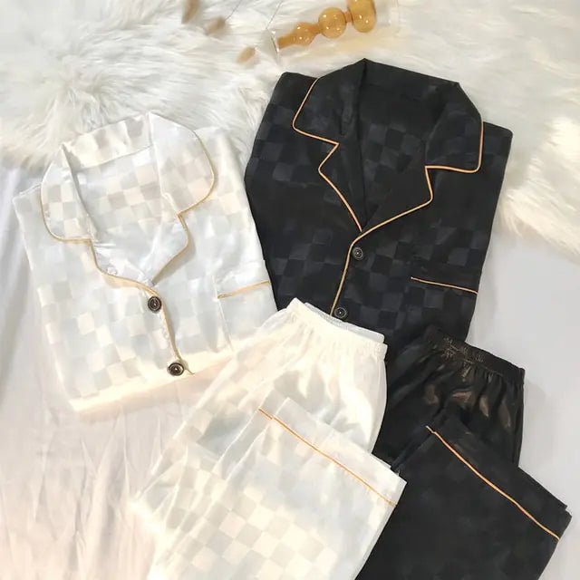 Couple's Silk Pajamas Set