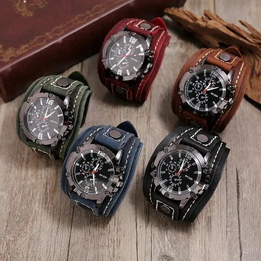 Men's Leather Quartz