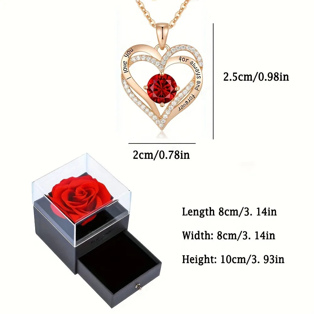 Necklace w/ Rose Flower Gift Box