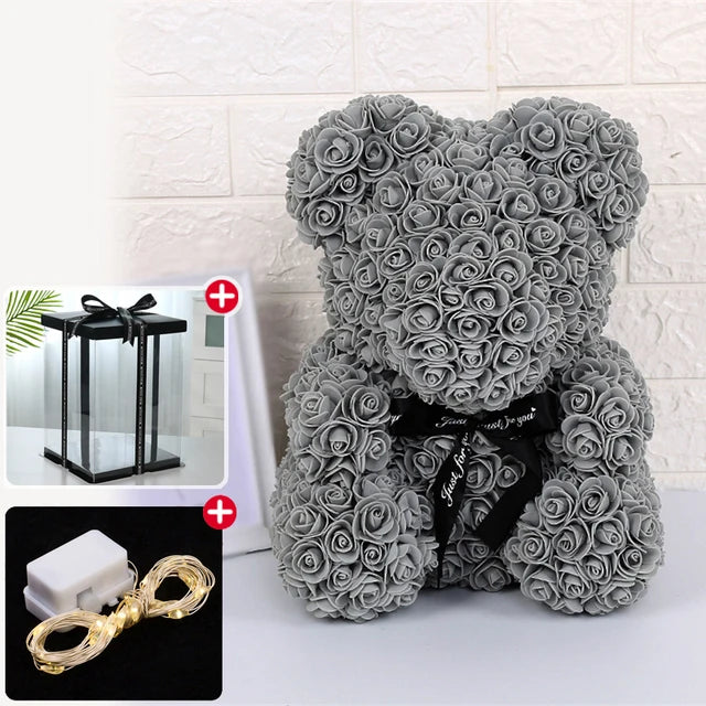 Rose Bear w/ LED Light Gift Box