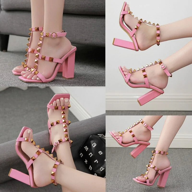 Rivet Chunky Heel