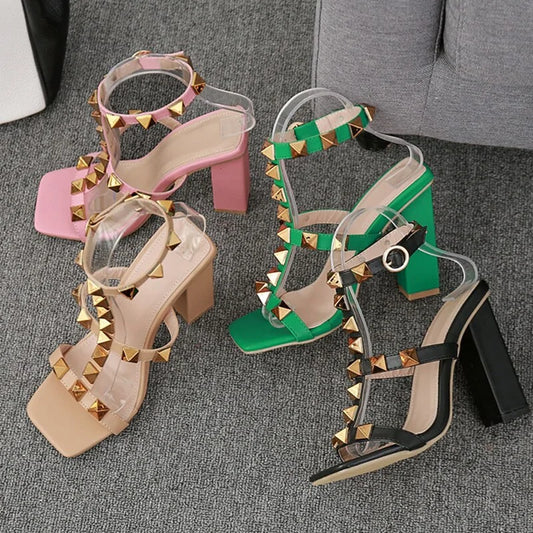 Rivet Chunky Heel