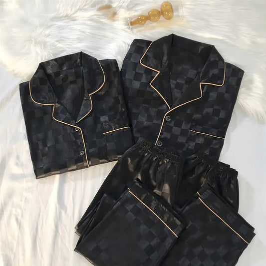 Couple's Silk Pajamas Set