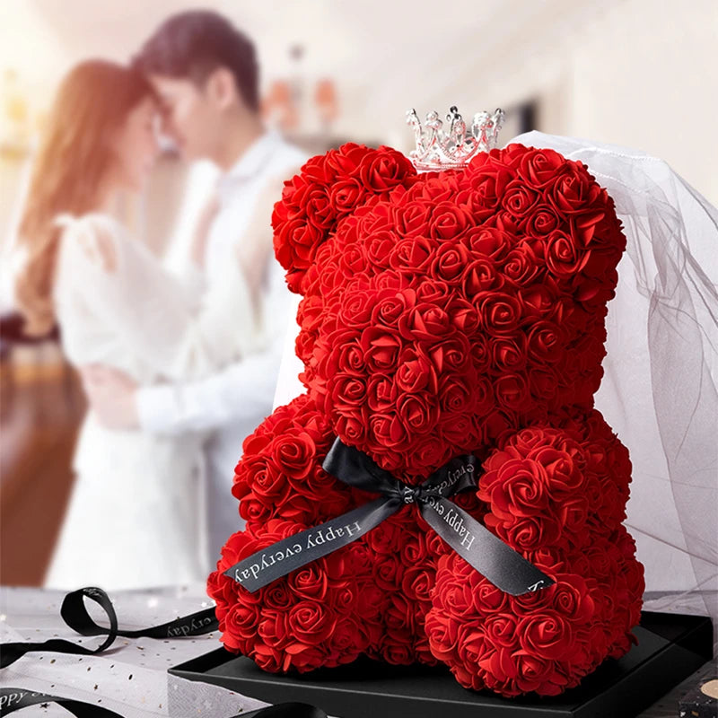 Rose Bear w/ LED Light Gift Box