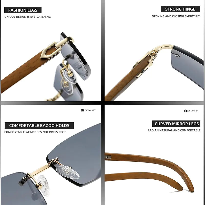 Rectangle Rimless Sunglasses