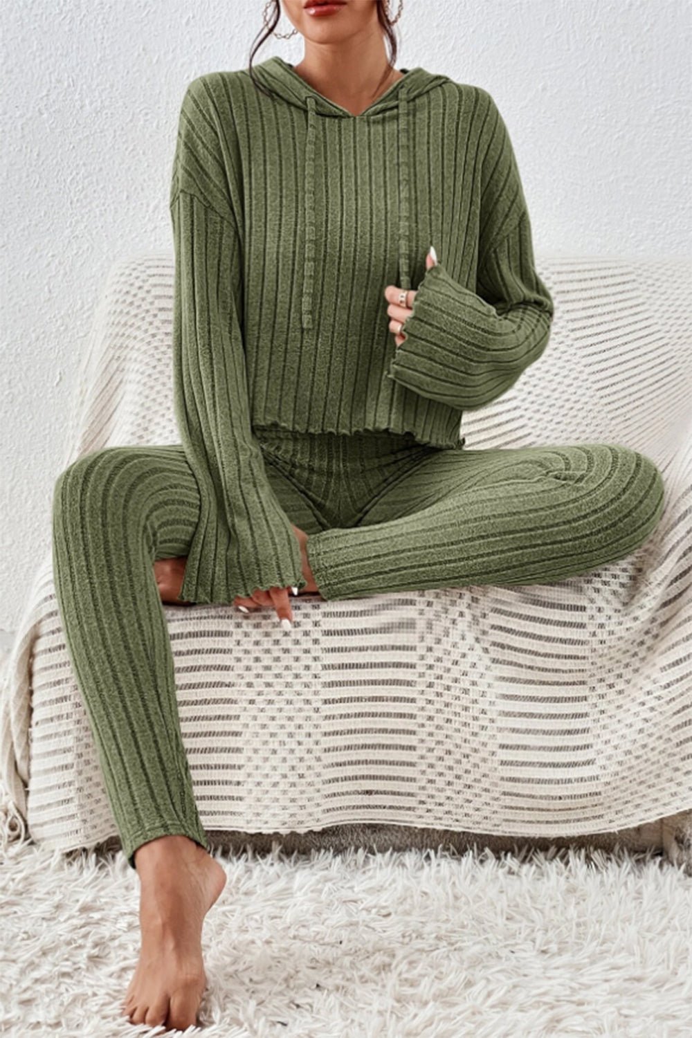 Lettuce Hooded Top & Pants Set