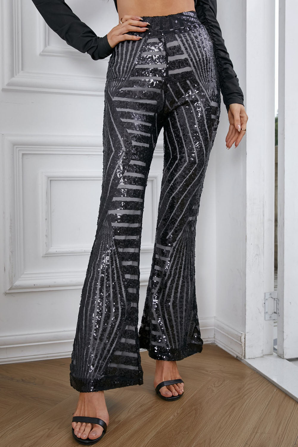 Sequin Flared Pants