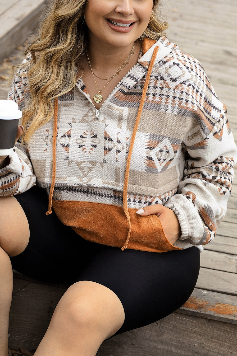 (PS) Geometric Hoodie w/ Kangaroo Pockets