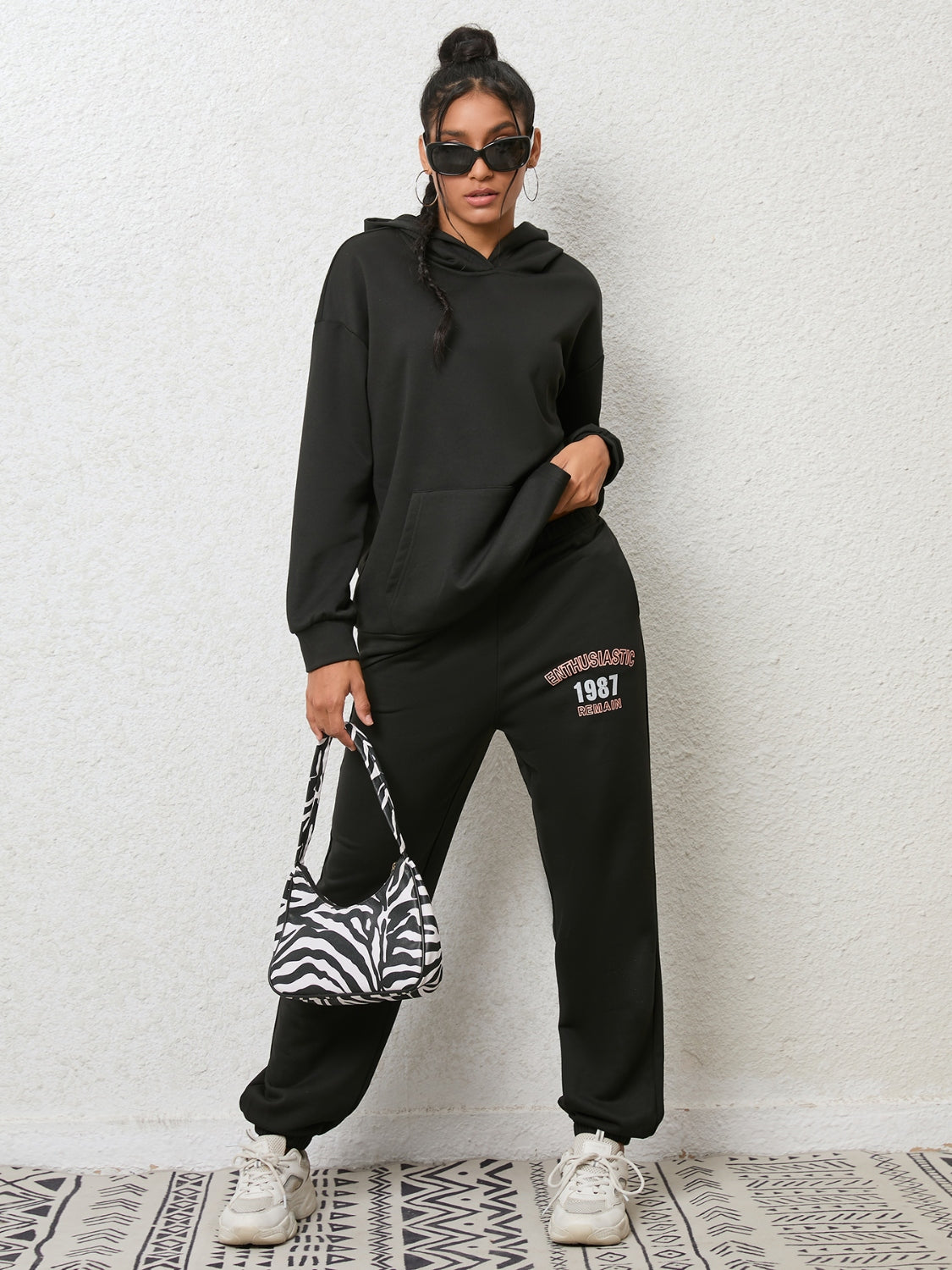 A Graphic Hoodie & Sweatpants Set