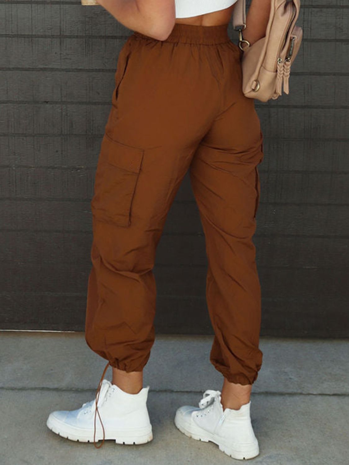High Waist Drawstring Pants w/ Pockets