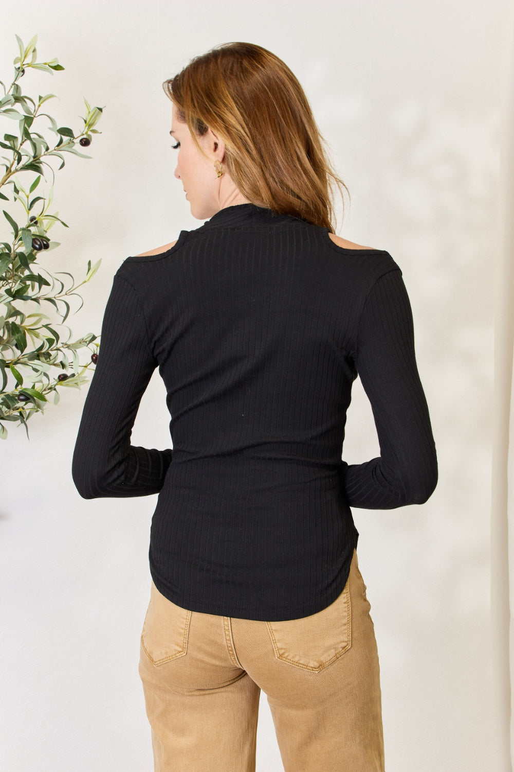 Culture Surplice Cold Shoulder Top