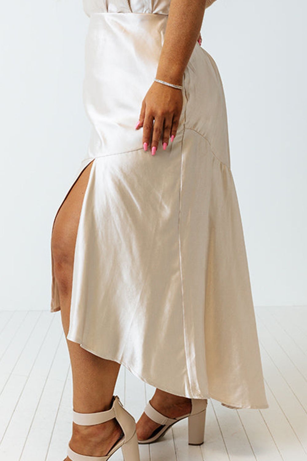 (PS) Slit Ruffled Skirt