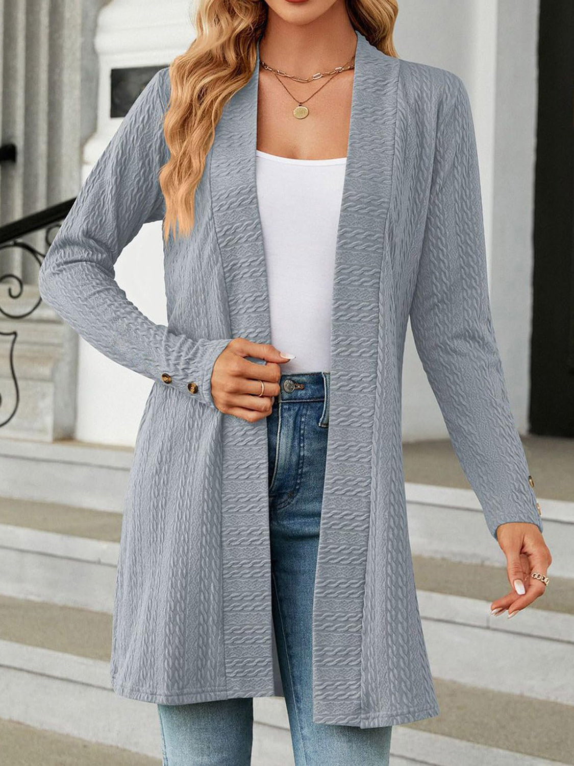 Long Open Sleeve Cardigan