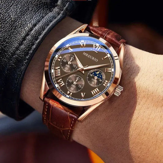 Leather Strap Quartz Watch
