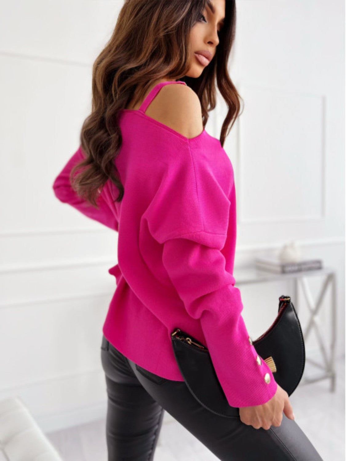 Off Shoulder Buttoned Top