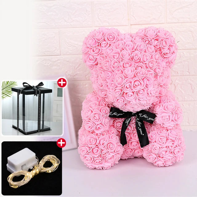 Rose Bear w/ LED Light Gift Box