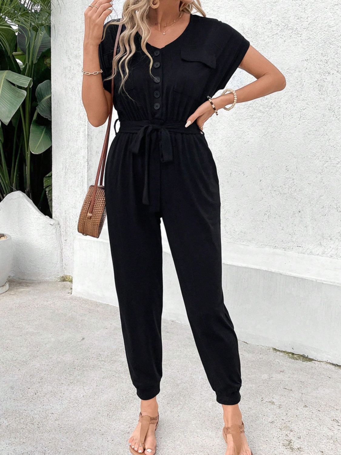 V-Neck Jumpsuit