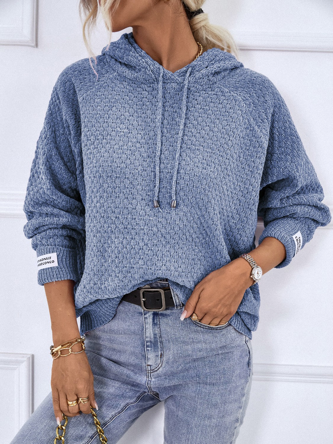 Texture Hooded Sweater