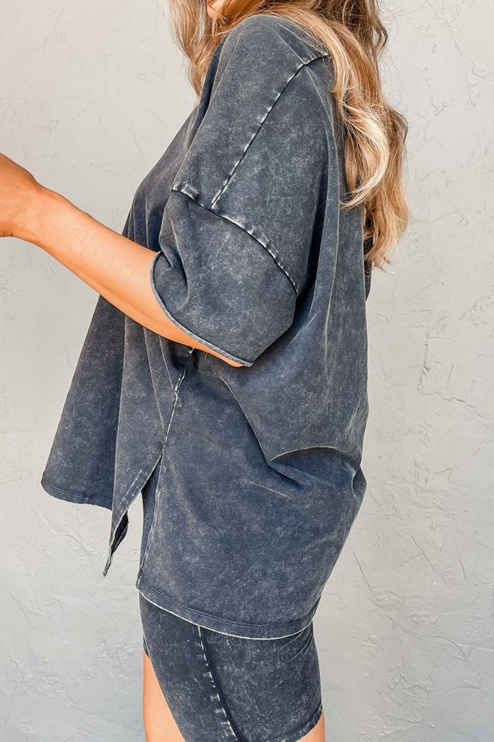 Dropped Shoulder Top & Shorts Set