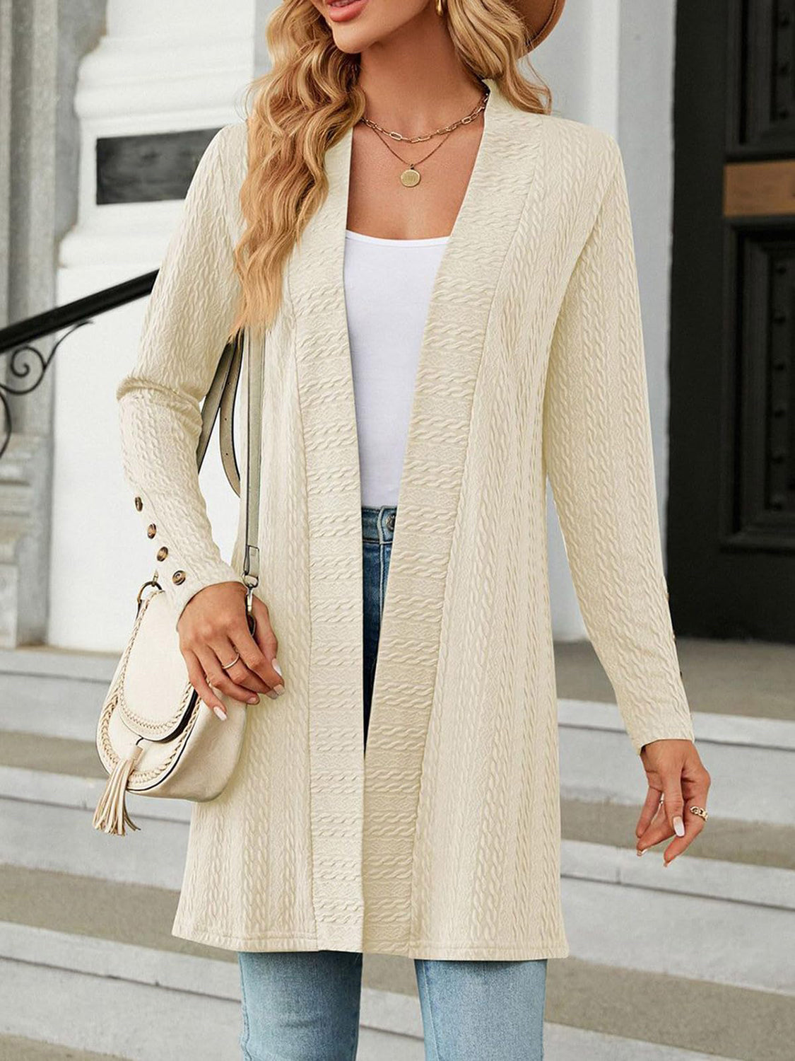 Long Open Sleeve Cardigan