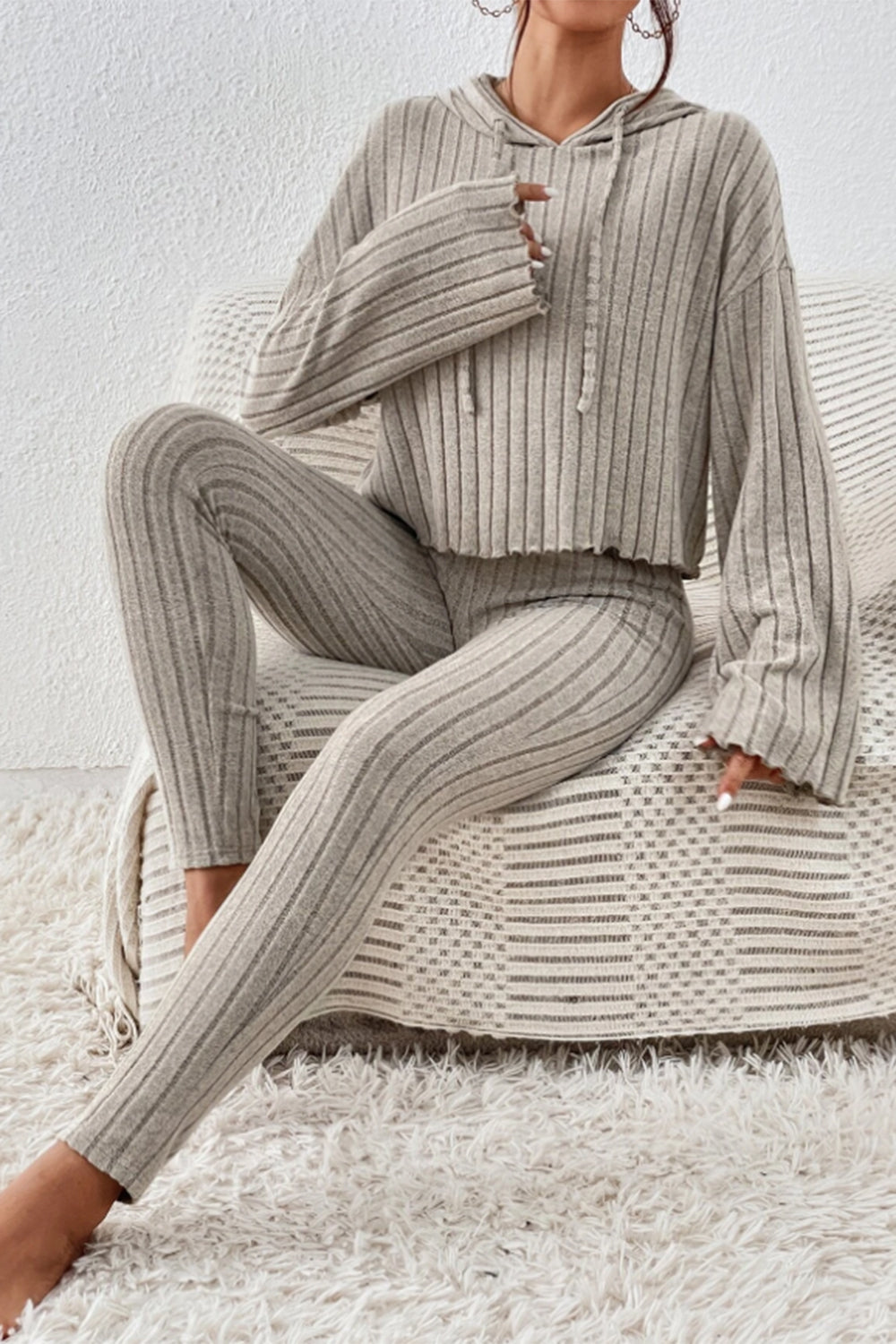 Lettuce Hooded Top & Pants Set