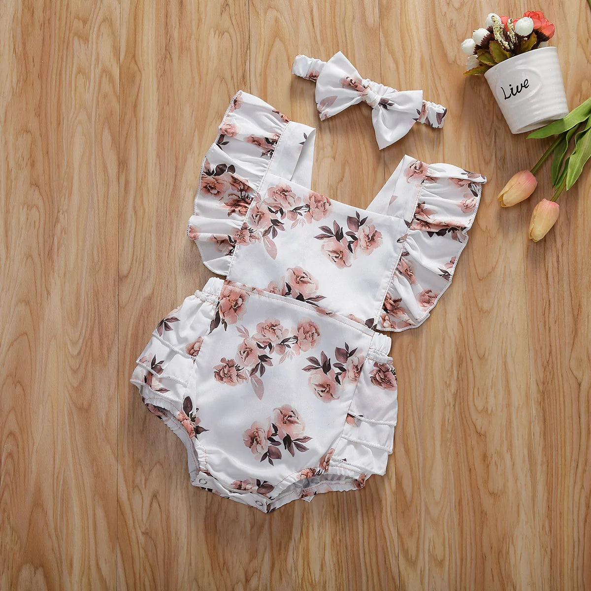 Floral Jumpsuit & Headband