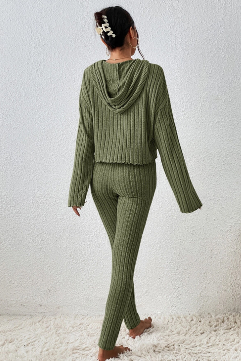 Lettuce Hooded Top & Pants Set