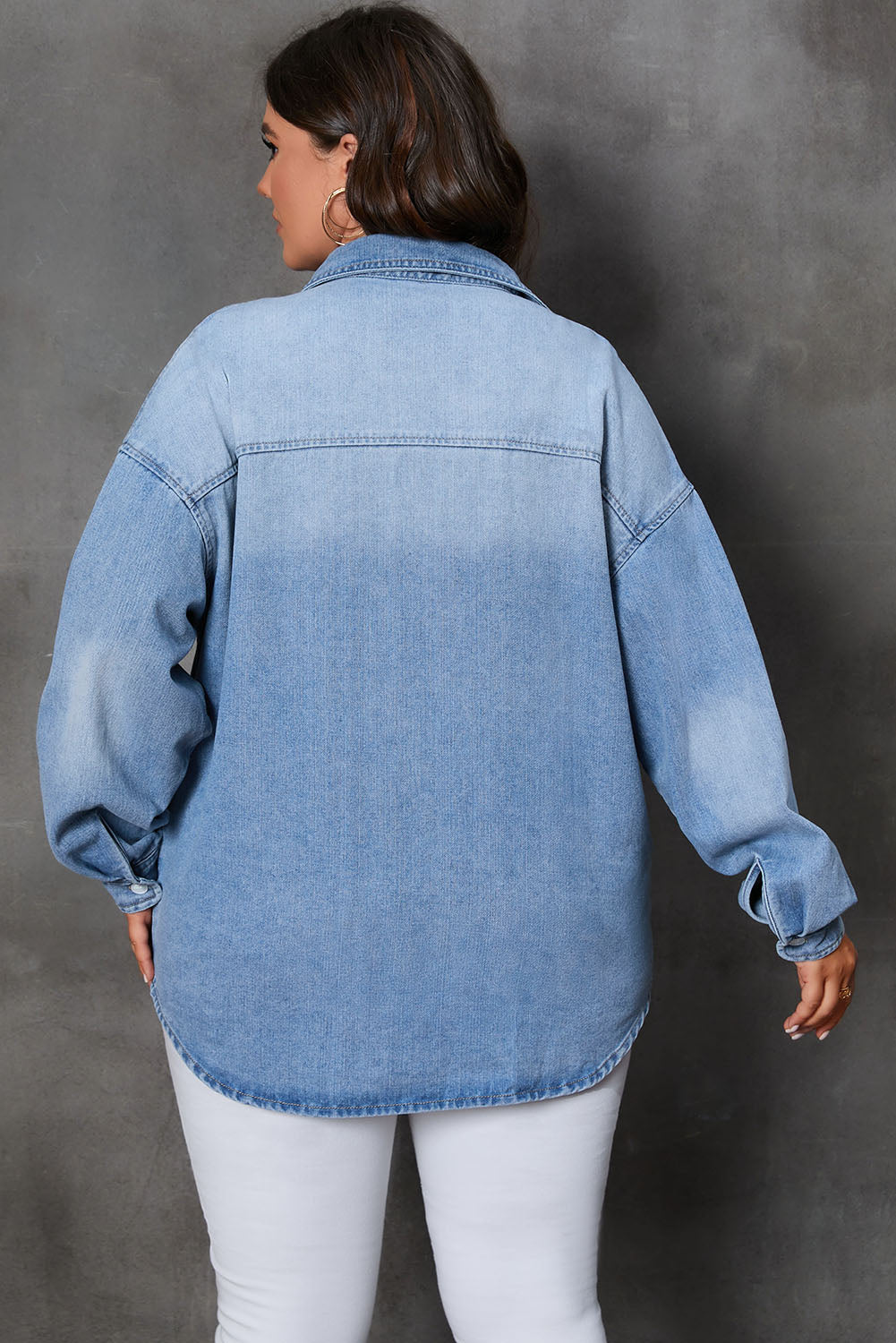 (PS) Button Denim Top