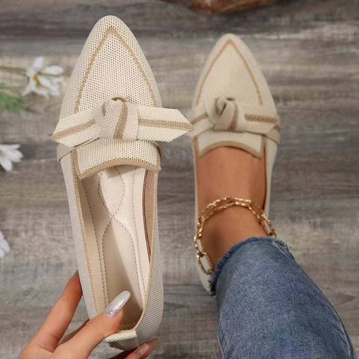 Blue Bow Loafers