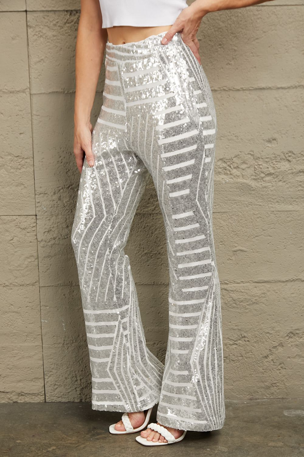 Sequin Flared Pants