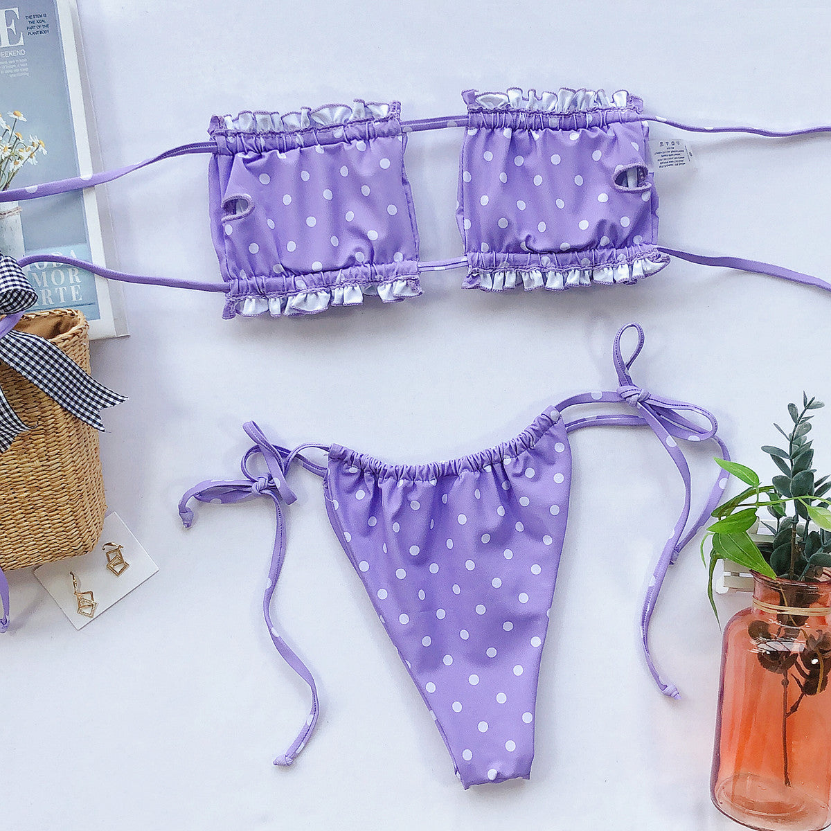Frill Trim Bikini Set