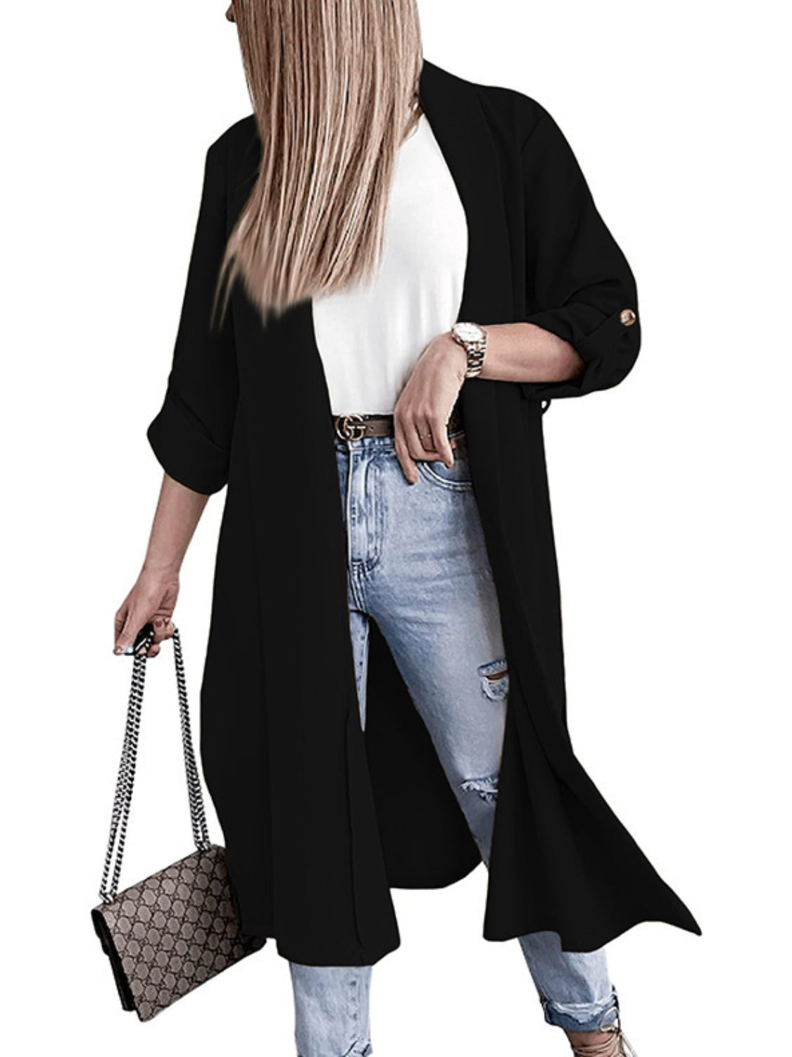 Slit Open Trench Coat