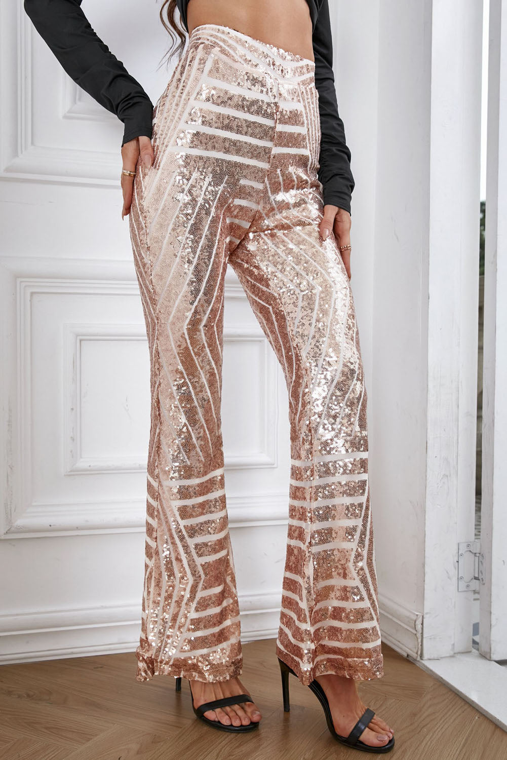 Sequin Flared Pants