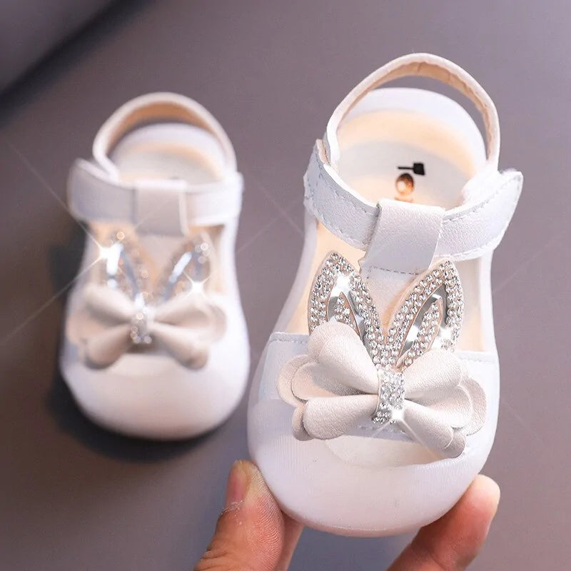 Toddler Bow & Rhinestone Sandals