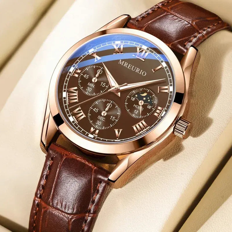 Leather Strap Quartz Watch