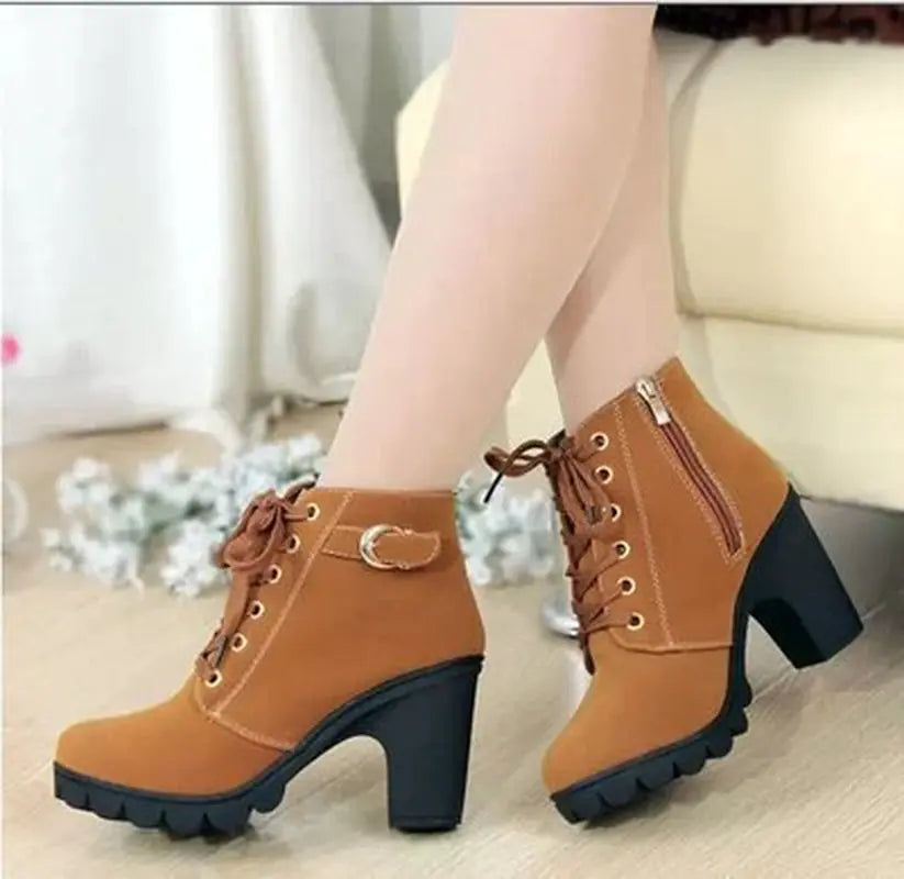 Chunky Heel Ankle Boots
