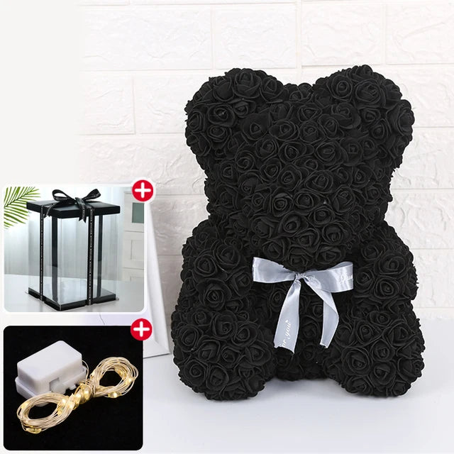 Rose Bear w/ LED Light Gift Box