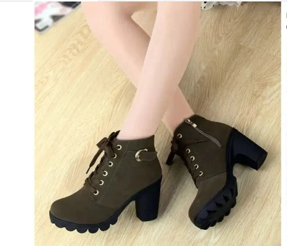 Chunky Heel Ankle Boots