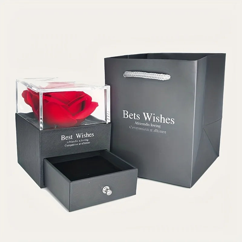 Necklace w/ Rose Flower Gift Box