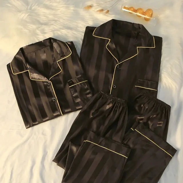 Couple's Silk Pajamas Set