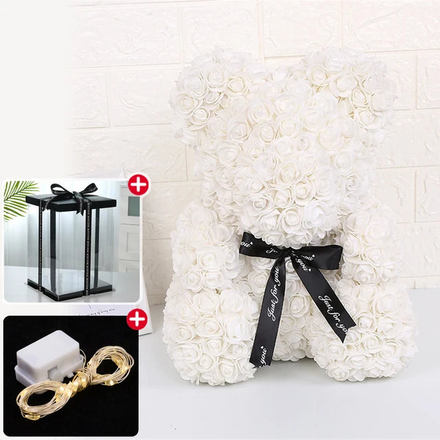 Rose Bear w/ LED Light Gift Box