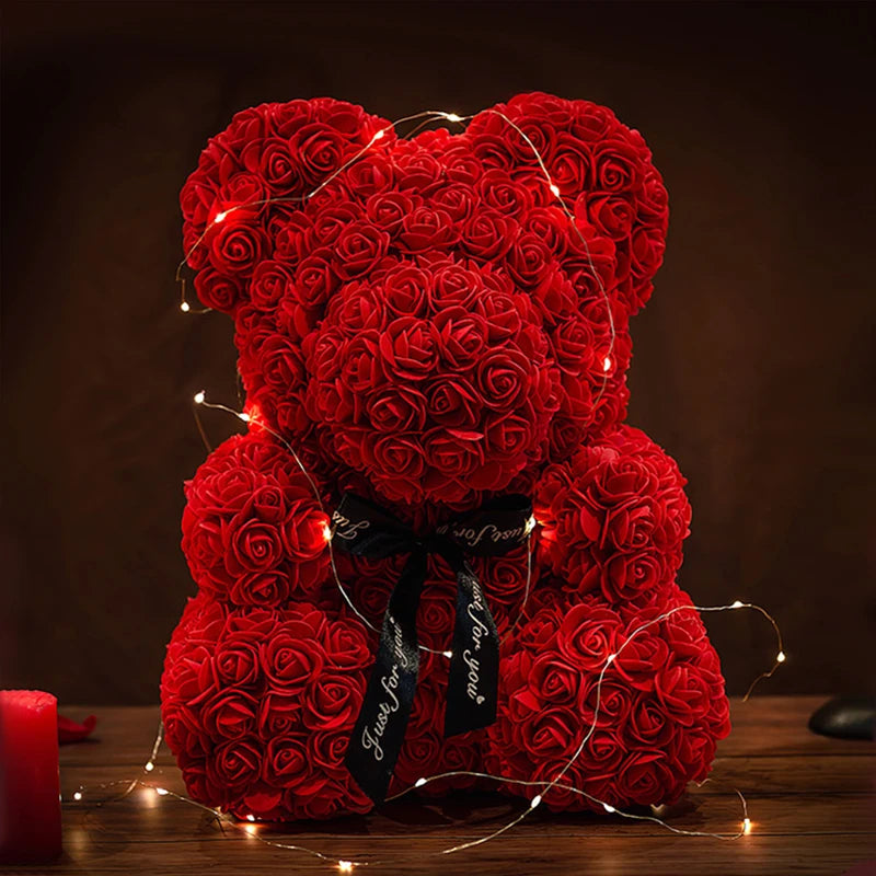 Rose Bear w/ LED Light Gift Box