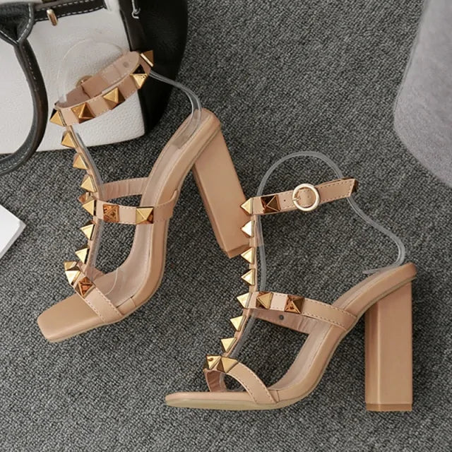 Rivet Chunky Heel